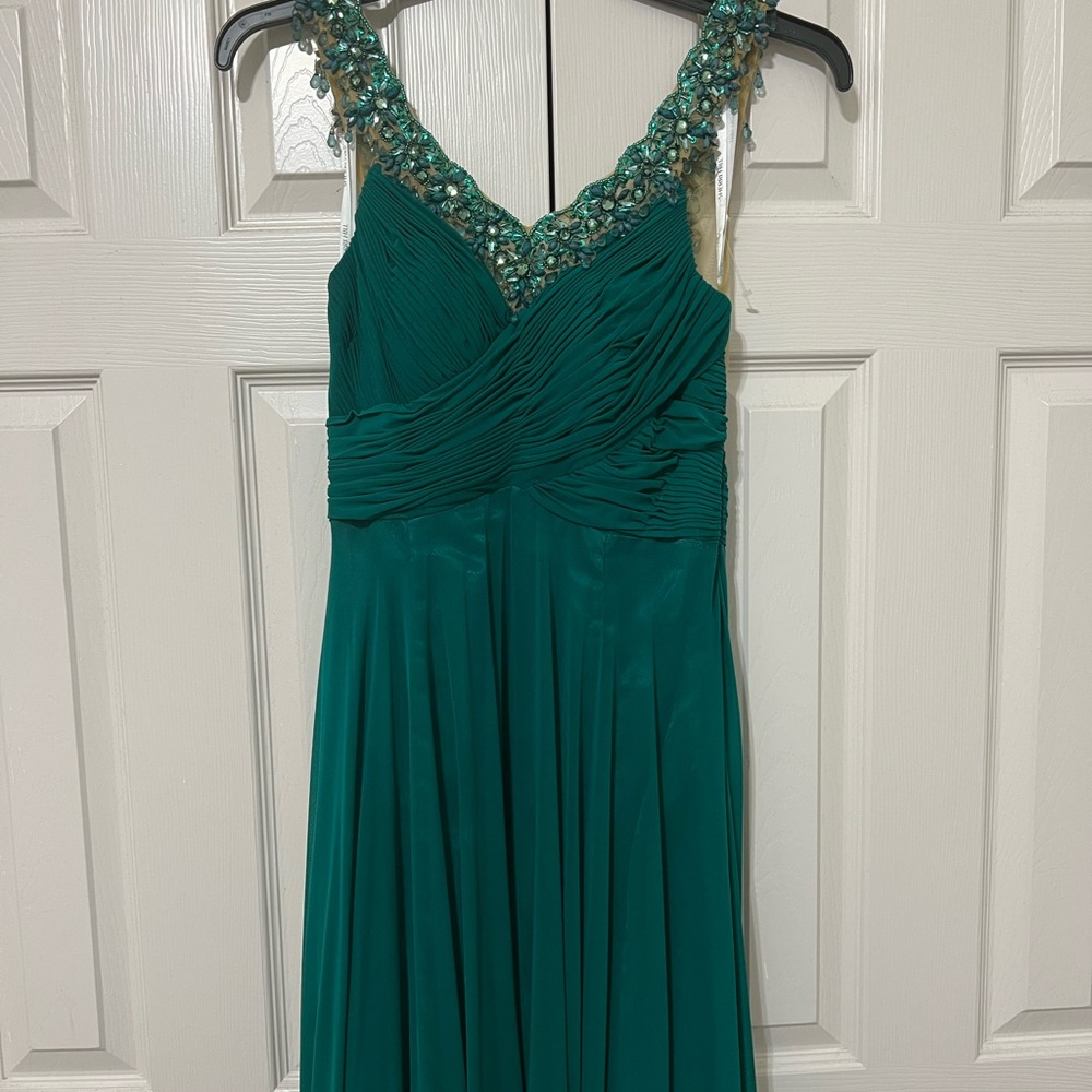 Sherri Hill, Size 8, Emerald Green, Beaded Dress